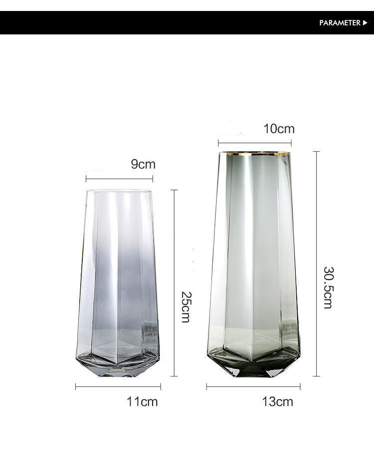 Light Luxury Gold Vase Rose