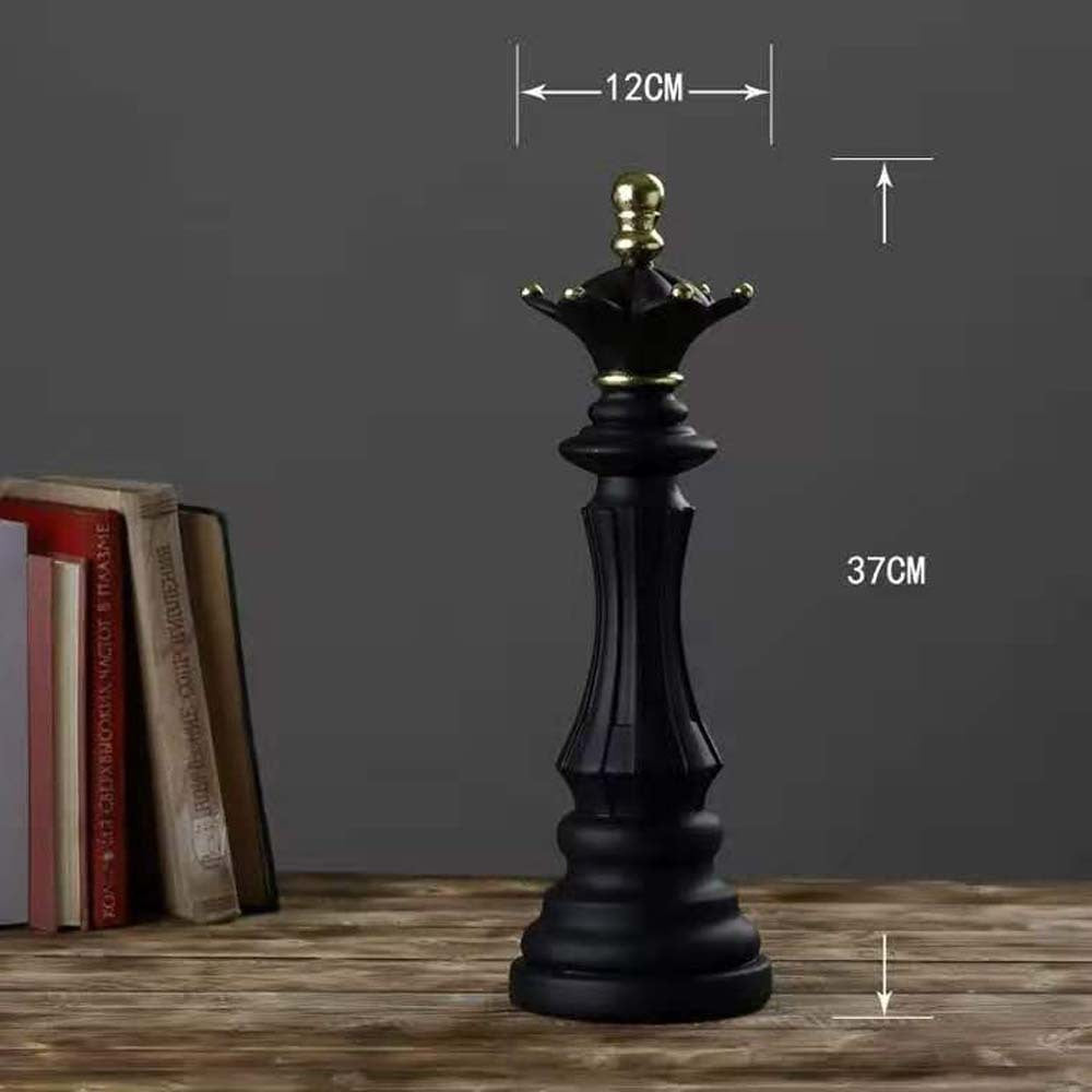 Chess King & Queen Knight Statue Sculpture