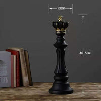 Chess King & Queen Knight Statue Sculpture