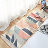 Fringed cotton striped rug